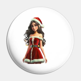 Woman dressed in santa Pin