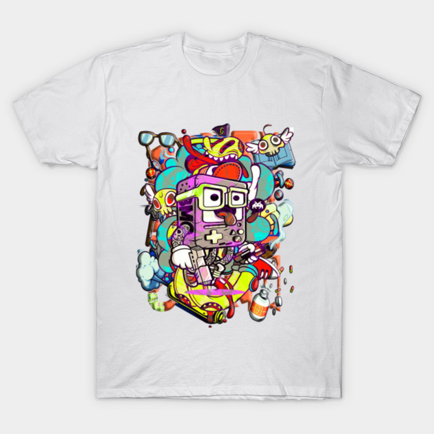 Funny cartoon game graffiti - Funny Cartoon Design - T-Shirt | TeePublic