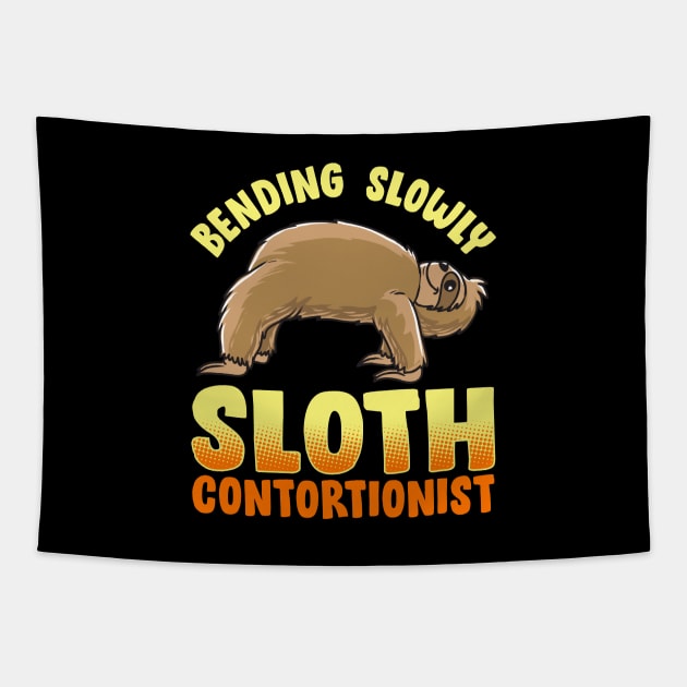 Funny Sloth Bending slowly sloth contortionist Yoga Gymnastics Tapestry by Ramadangonim