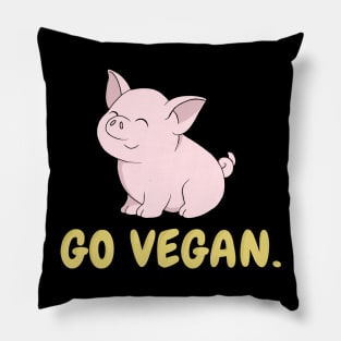 Go Vegan Cute Pig Pillow