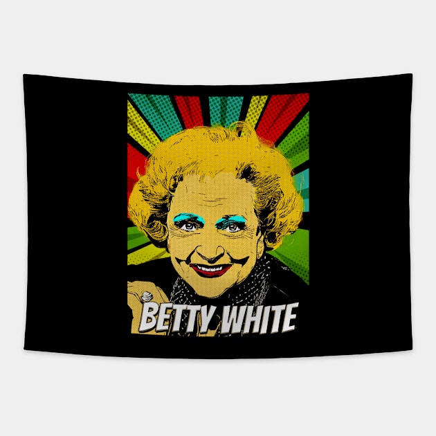 Betty White Pop Art Design // Fan Art Tapestry by Flasher