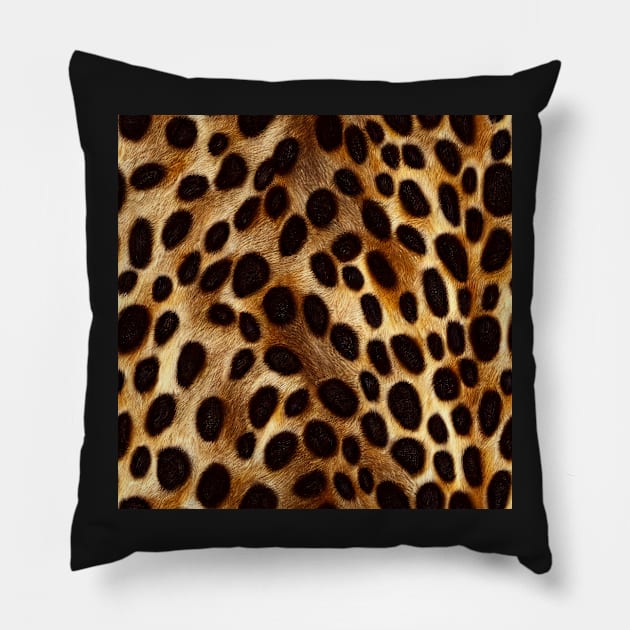 Jaguar Fur - Printed Faux Hide #8 Pillow by Endless-Designs