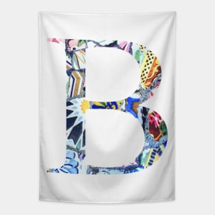 Barcelona Gaudi Mosaic Letter B Beta Sorority Letter Tapestry