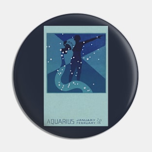 Aquarius the Water Bearer, Vintage Signs of the Zodiac Pin