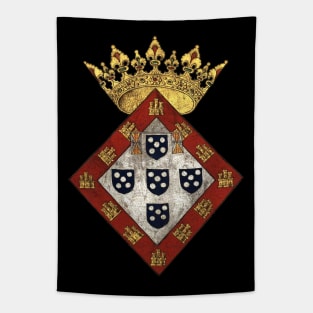 Royal Coat of Arms Queen of Portugal Renaissance Medieval Tapestry