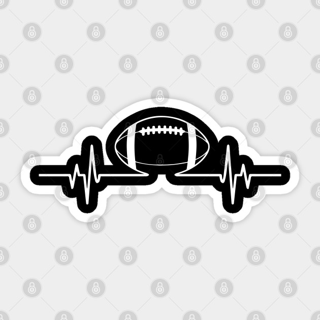 Cool American Football Heartbeat for Gift - American Football - Sticker