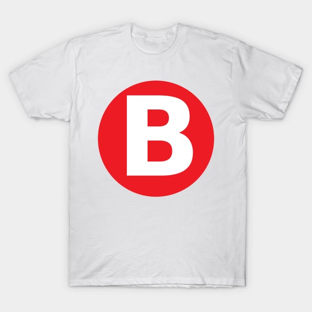 Manners At accelerere dannelse Letter B Big Red Dot Letters & Numbers - Red - T-Shirt | TeePublic