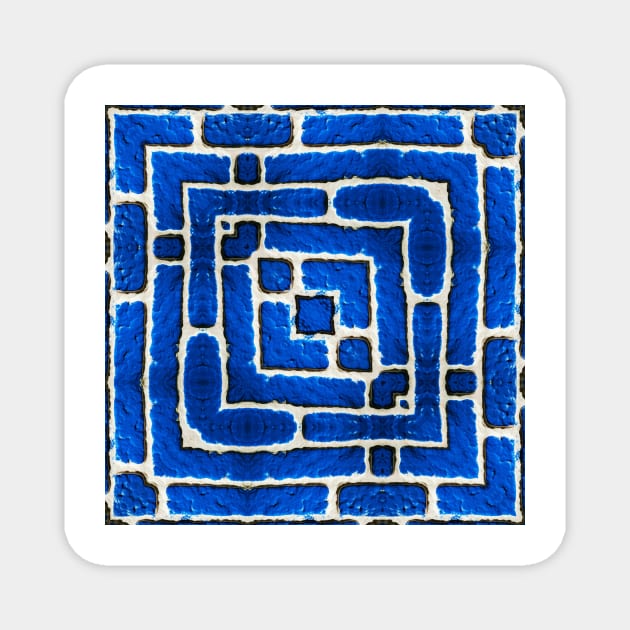 A BLUE BRİCK MAZE Magnet by mister-john