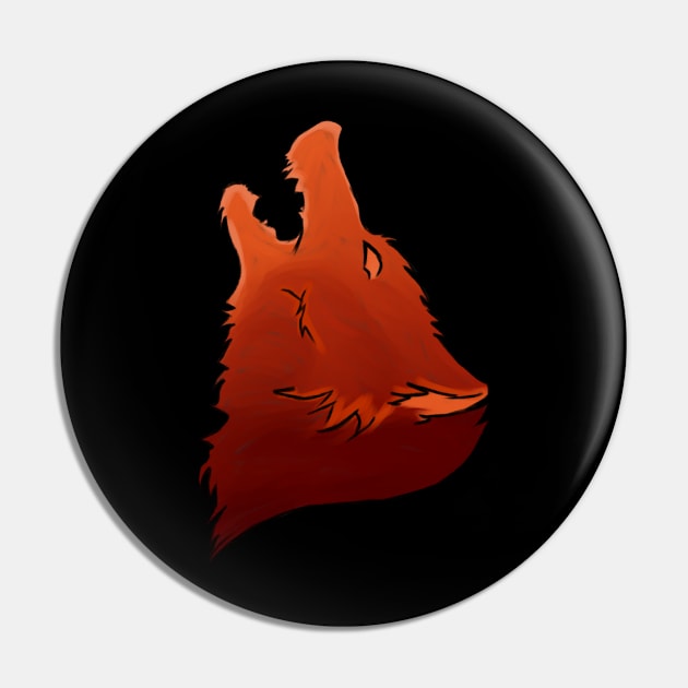 Blazing Wolf Pin by sheetapally