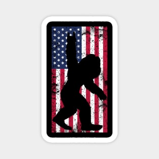 Patriotic Myth: Retro Bigfoot Meets July 4th Magnet