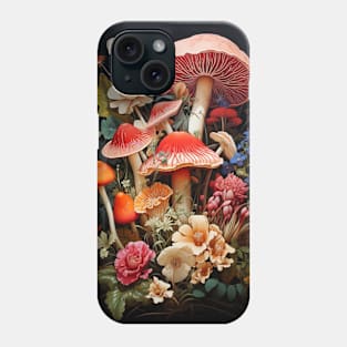 Flowers and Mushrooms Illustration Phone Case