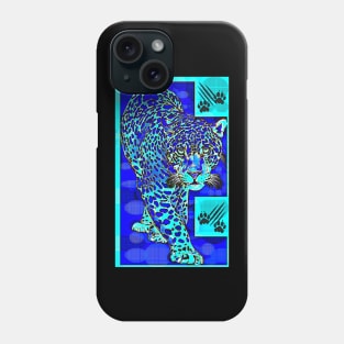 The leopard in blue Phone Case