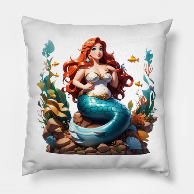 Pretty plus Size Mermaid Pillow by MGRCLimon