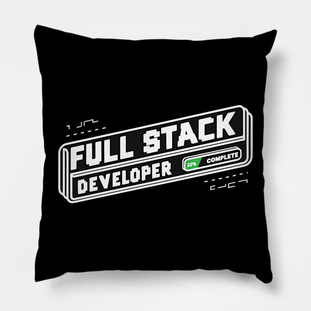 Full Stack Developer Simple Text Pillow by GrafiqueDynasty