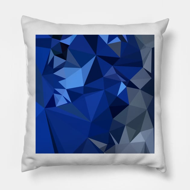 Catalina Blue Abstract Low Polygon Background Pillow by retrovectors