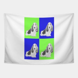 Basset Hound Puppy in blue and green Tapestry
