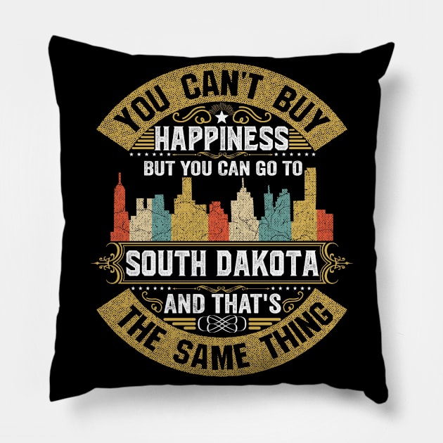 South Dakota State Flag I Love South Dakota Strong Native South Dakota Home Map Pillow by BestSellerDesign