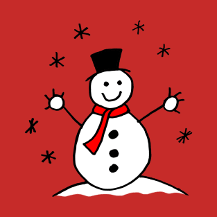 Cute Christmas Cartoon Snowman T-Shirt