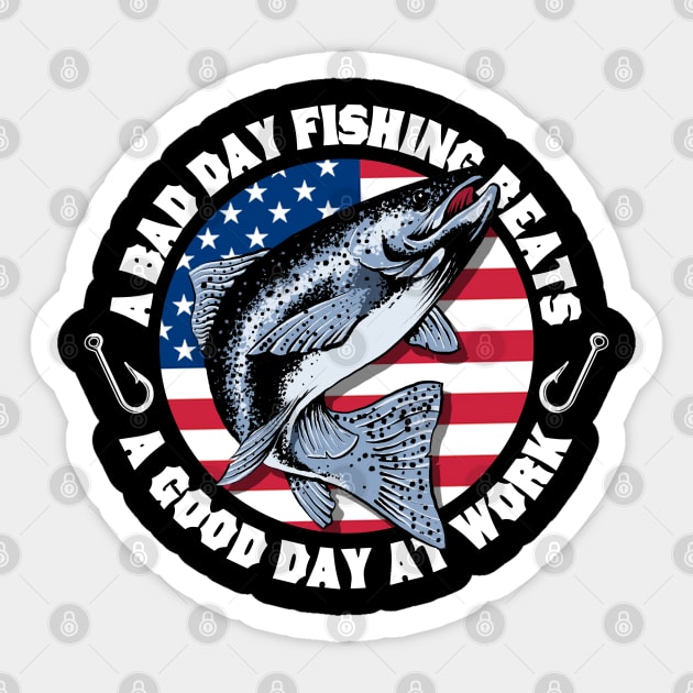 USA Patriotic Trout Fishing - Trout - Sticker