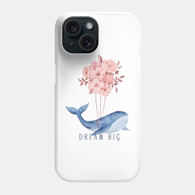 Whales flying (dream big) Phone Case by Safarichic