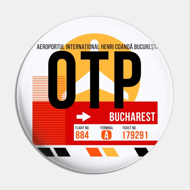 Bucharest (OTP) Airport // Sunset Baggage Tag Pin by Now Boarding