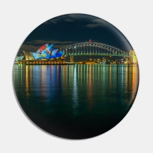 Beautiful Sydney Harbour at Night, Sydney, NSW, Australia Pin