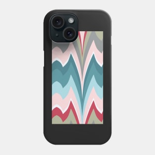 Bargello curved flame stitch blue pink Phone Case