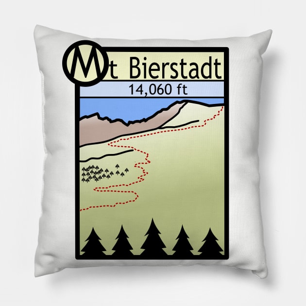 Mt Bierstadt Hiking Route Pillow by TripleTreeAdv