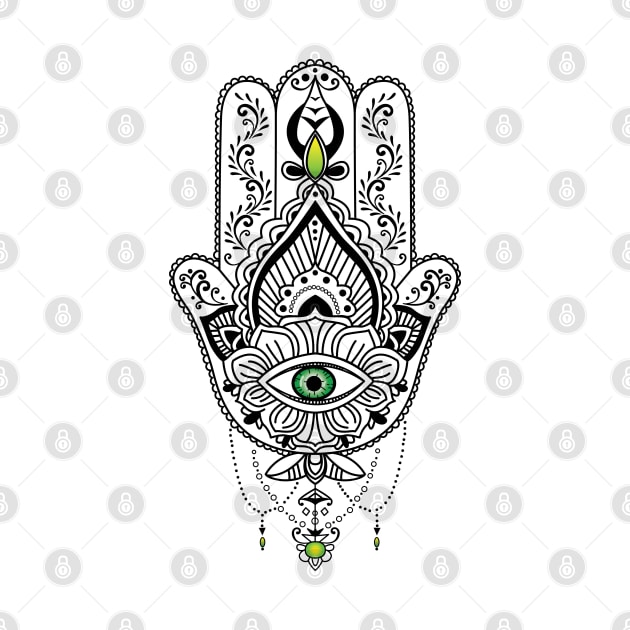 Hamsa with Green Eye by FK-UK