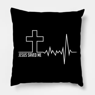 Jesus Saved Me Heartbeat Christian Design Pillow