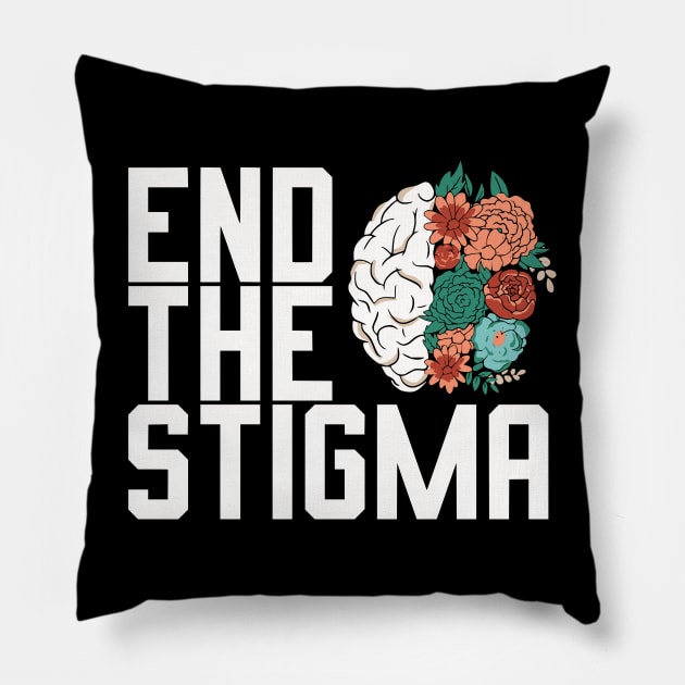 End The Stigma Mental Health Awareness Pillow by Shopinno Shirts