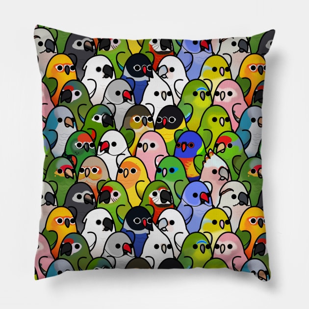 Too Many Birds!™ Bird Squad 2 Pillow by MaddeMichael