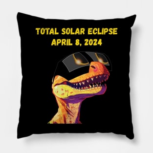 Total Solar Eclipse Grunge Dinosaur Pillow