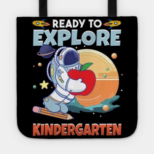 Ready To Explore kindergarten Grade Astronaut Lover Back To School Gift For Boys Kids Tote