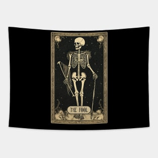 The Fool Skeleton Tarot Card Tapestry