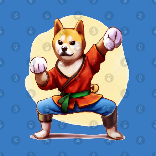 Kung Fu Shiba Inu by Bee's Pickled Art