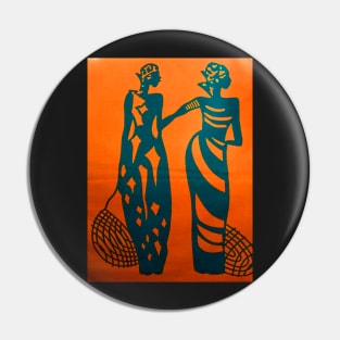 Fashionable African Ladies with Fishing Nets Pin