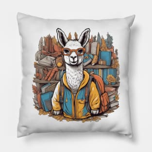 Llama back to school colourful first second grade year preschool teacher design Pillow