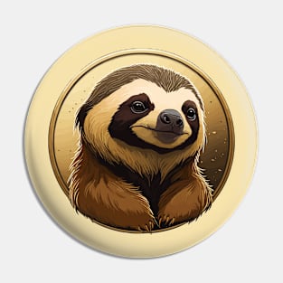 Sloth Portrait Pin