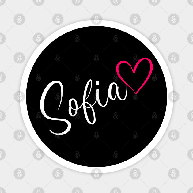 Sofia Name Calligraphy Pink Heart Sofia Name Magnet Teepublic