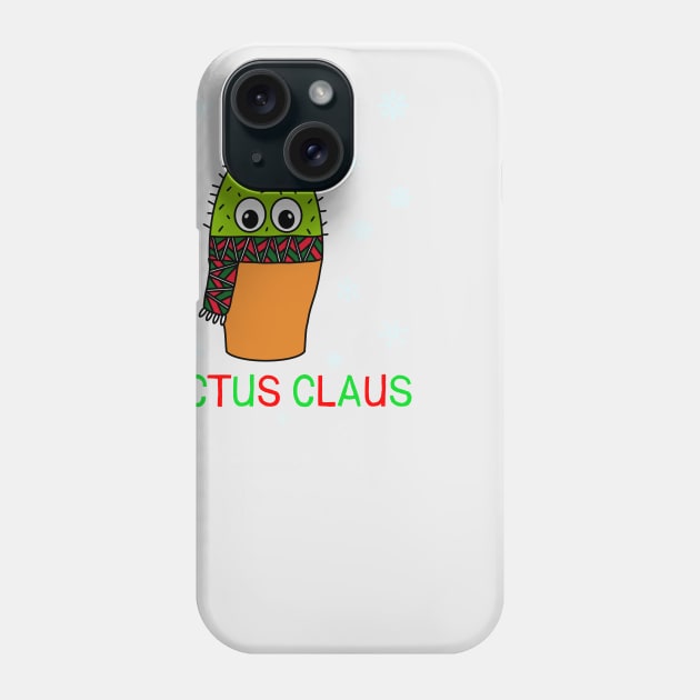 Cactus Claus - Cute Cactus With Christmas Scarf Phone Case by DreamCactus