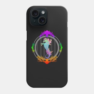 Framed Sea Unicorn (neon) Phone Case