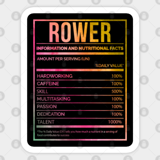 Awesome And Funny Nutrition Label Rowing Rower Rowers Row Saying Quote For A Birthday Or Christmas Sport Autocollant Teepublic Fr