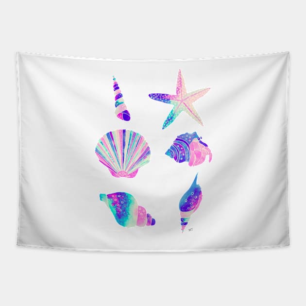 Seashells Pattern - Pretty Pastel Tapestry by monitdesign