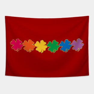 Rainbow Clover Tapestry