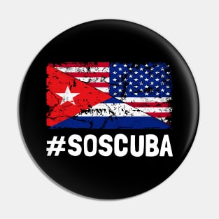 SOS Cuba Flag Free Cuba Libre 2021 Pin