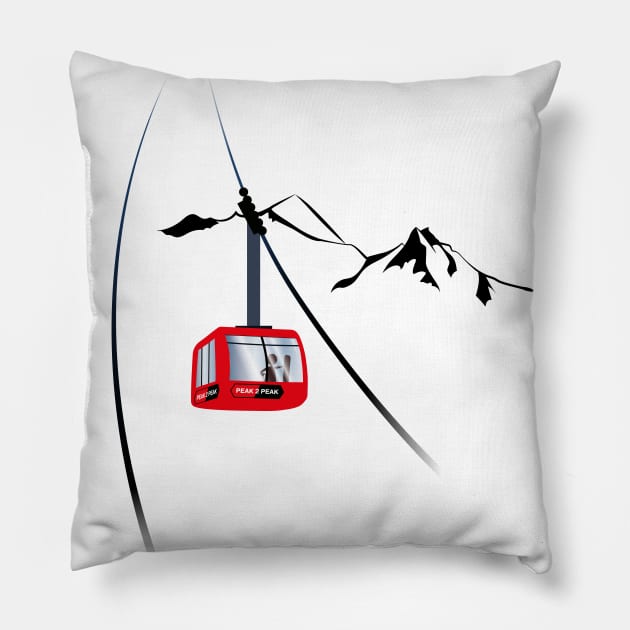 Whistler peak 2 peak cable car Pillow by leewarddesign