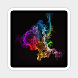 Coloured smoke on a black background Magnet