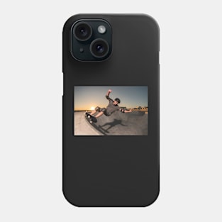 Skateboarder in a concrete pool Phone Case