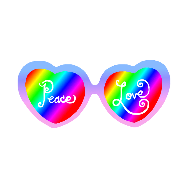 Peace and Love Heart Sunglasses by Art by Deborah Camp